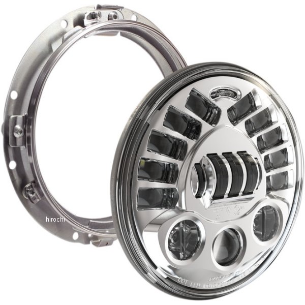 JWスピーカー J.W. Speaker LED ヘッドライト 7インチ アダプティブ2 H4 8790 クローム/取付リング付き WO店
