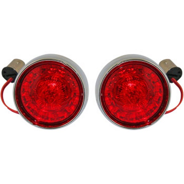 カスタム ダイナミクス LEDウインカーインサート ダブル球 リア 赤/クローム 2020-1595 WO店