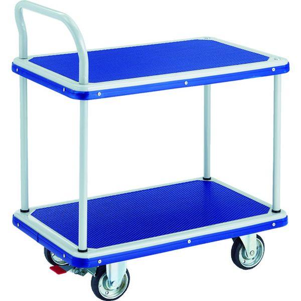 プレス製運搬車 台車 ドンキーカート 2段式片袖タイプ810×510 ストッパー付 204NS-TN WO店