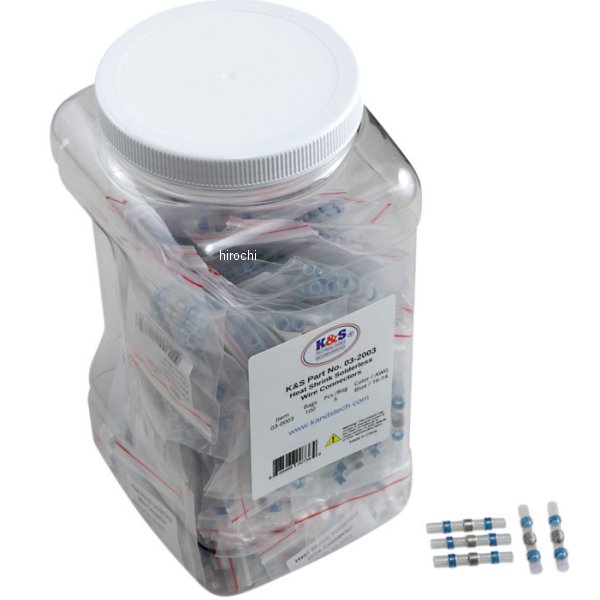 ケーアンドエス K&S 熱収縮コネクター 青 AWG 16?14 5個入 x 100パック WO店の通販は 60,379円