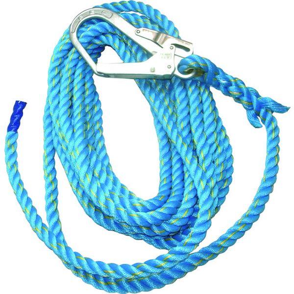 NEWTETORON1620BLUE 青色ニューテトロン親綱(垂直用) 16mmΦ×20m 片側フック付 2158045-TN WO店