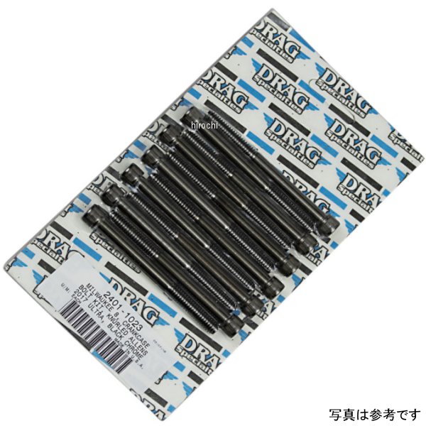 DRAG Specialties ボルトキット クランク ローレット加工 ハーレー M8 ブラッククローム 2401-1023 WO店