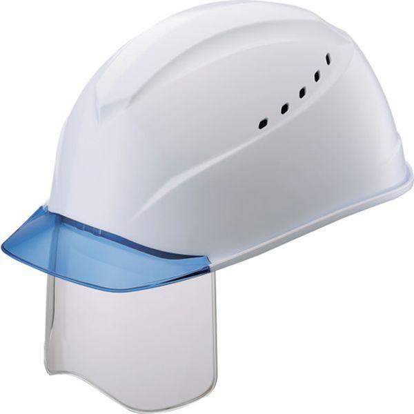 1230VJSHV5W3J エアライトS搭載ヘルメット(ブルー透明ひさし・溝・通気孔・シールド付) 白色 1230VJ-SH-V5-W3-J WO店の通販は 8,203円