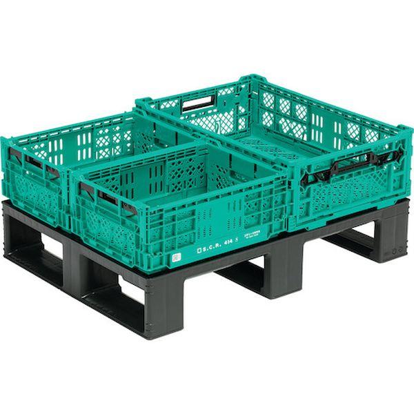 三甲(株) サンコー リサイクルプラスチックパレット 804959 D4-608 ブラック 379-1435-TN WO店_2