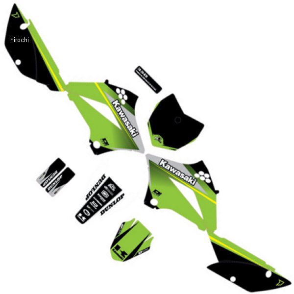 D'cor Visuals グラフィックキット 10年-20年 KLX 110 緑/黒 WO店の通販は