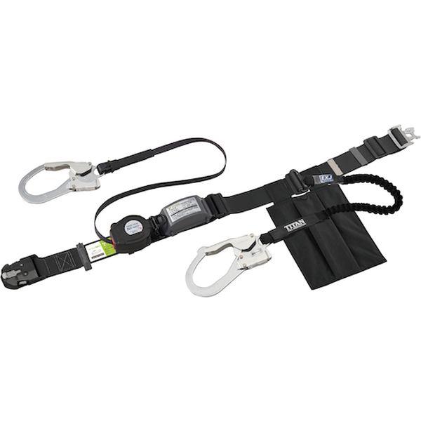 胴ベルト型ロック付き巻取式 ダブル ワンタッチバックル仕様 REELOCK S2NEO ＋ EXJ補助ロープ ブラック 4423944-TN WO店