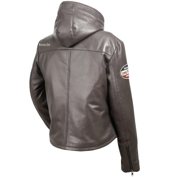 DEGNER フード付きレザージャケット グレーレディースM