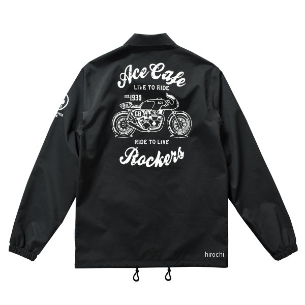 エースカフェロンドン ACE CAFE LONDON 春夏モデル ウォータープルーフコーチジャケット 黒 Mサイズ 4571443645319 WO店_1