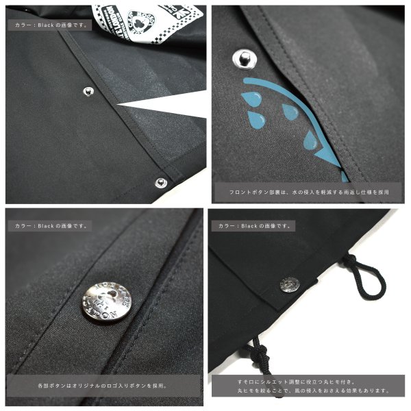 エースカフェロンドン ACE CAFE LONDON 春夏モデル ウォータープルーフコーチジャケット 黒 Mサイズ 4571443645319 WO店_3