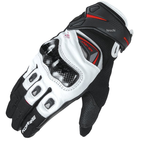 GK-224 コミネ KOMINE 春夏モデル カーボンプロテクトレザーメッシュグローブ 白/黒 XLサイズ 4573325742901 WO店の通販は