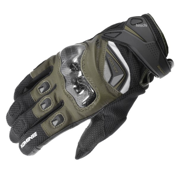 コミネ KOMINE 春夏モデル カーボンプロテクトレザーメッシュグローブ オリーブ Sサイズ 4573325796058 WO店の通販は