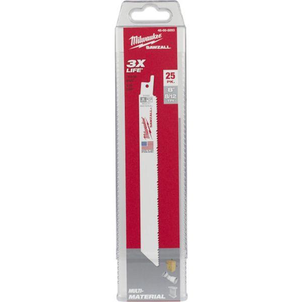 48008093 多目的レシプロソーブレード 8/12 TPI 203mm(25本パック) 48008093-TN WO店