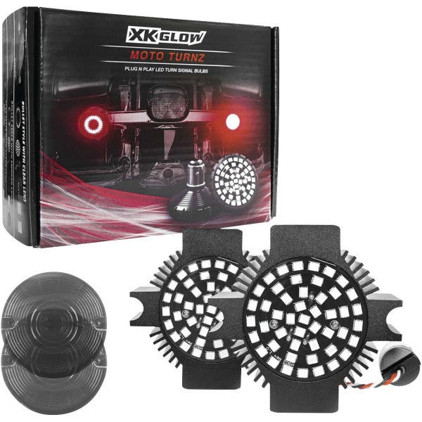 XKGLOW LEDウインカー レンズキット ダブル 1157 フラットスタイル用 スモークレンズ 赤 481972-TR WO店