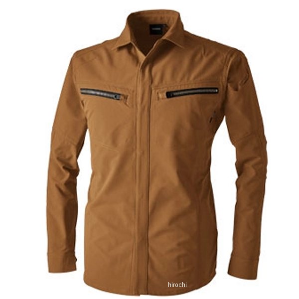 TSデザイン TSエコダブルライトクロスロングスリーブシャツ キャメル Lサイズ WO店の通販は 5,101円