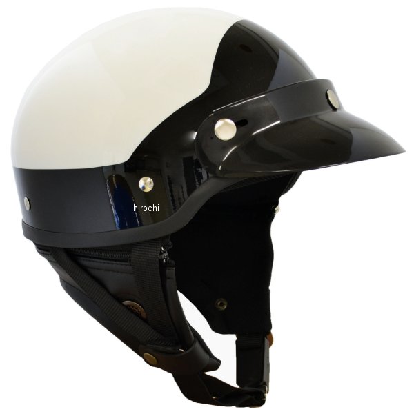 マルシン工業 Marushin ハーフヘルメット MP-110 ポリススタイル 白/黒 フリーサイズ(57-60cm未満) WO店