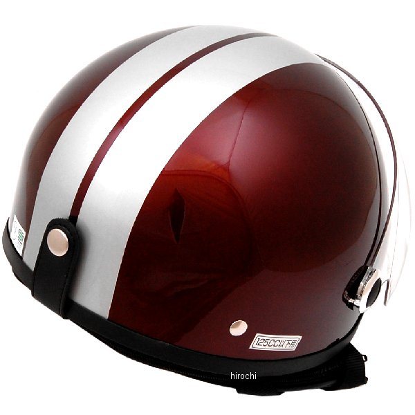 TNK工業 ハーフヘルメット SQ-32 ショーティ マルーン/シルバー フリーサイズ (58-59cm) WO店