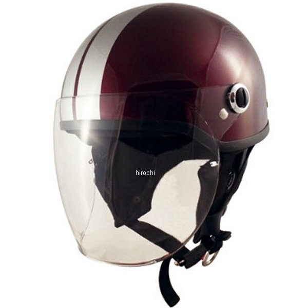 TNK工業 ハーフヘルメット SQ-32 ショーティ マルーン/シルバー フリーサイズ (58-59cm) WO店