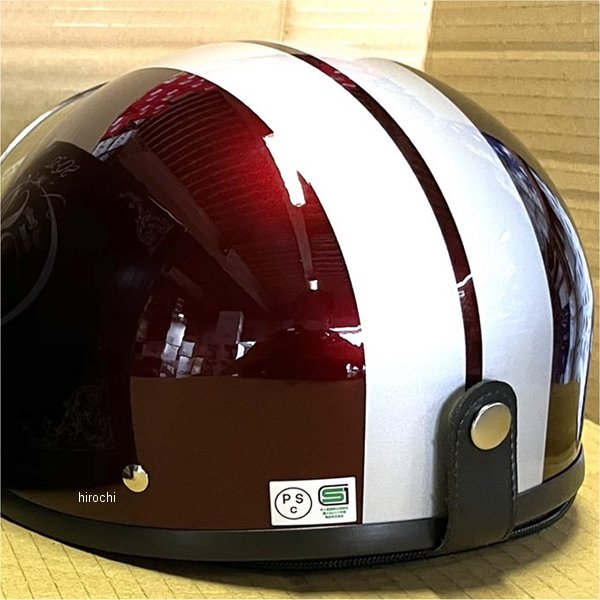 TNK工業 ハーフヘルメット SQ-32 ショーティ マルーン/シルバー フリーサイズ (58-59cm) WO店