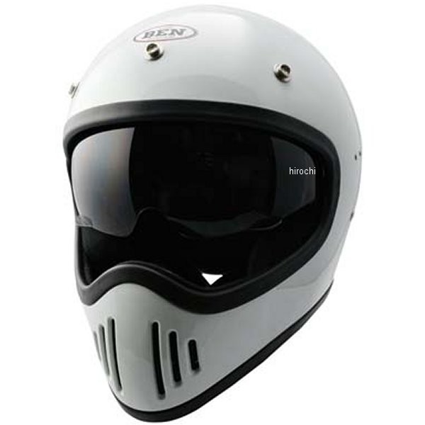 TNK工業 フルフェイスヘルメット B-80 ヴィンテージモトクロスヘルメット 白 フリーサイズ(58-59?p) WO店 ヘルメット