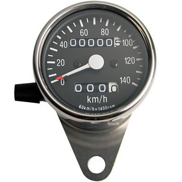 GOODS グッズ 機械式スピードメーター φ60mm 黒パネル トリップ付き 58-43622 WO店