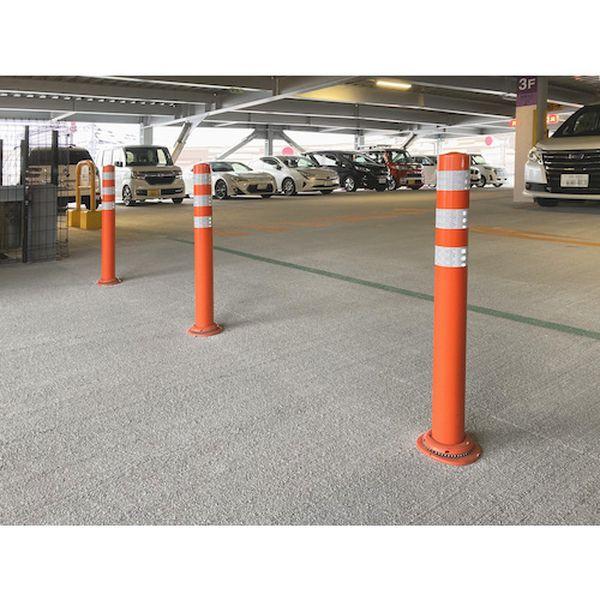 車線分離標 ポールコーンCITY R 接着用スチールスペーサータイプ PCCTR-80RW-SN 赤 6328161-TN WO店_3
