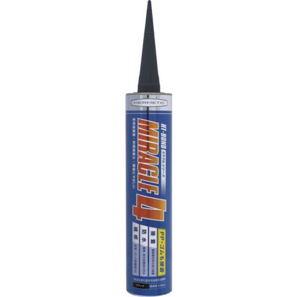 MIRACLE4PPBK330  多用途弾性防水接着剤 Miracle4-PP ブラック 330ml 6835633-TN WO店