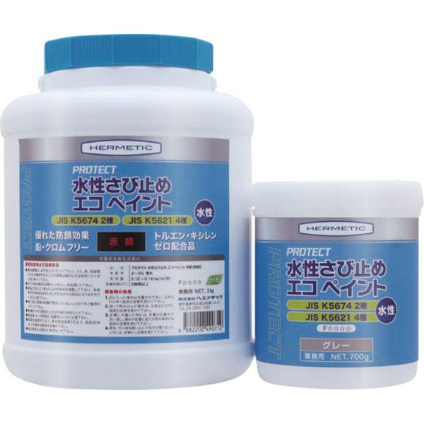 (株)ヘルメチック ヘルメチック さび止め塗料 水性さび止めエコペイント 赤錆 3kg 6835647-TN WO店