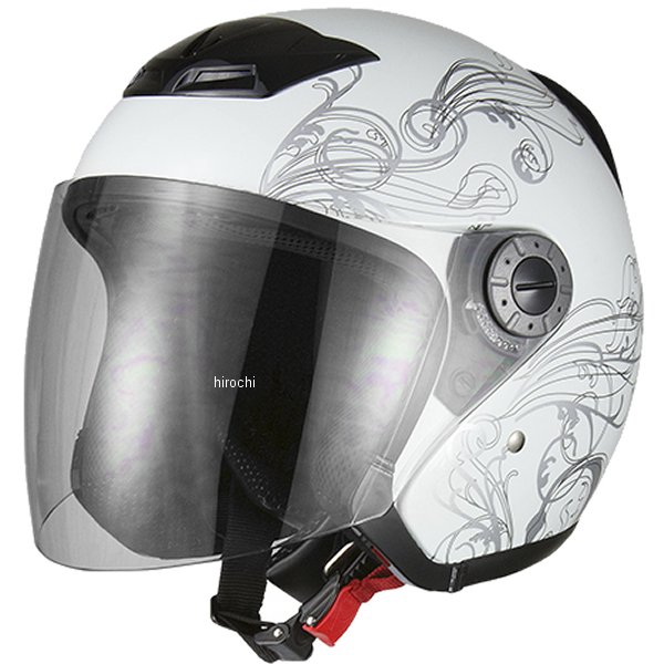 NBS バイクパーツセンター ジェットヘルメット グラフィック 白 Lサイズ(59-60cm未満) WO店