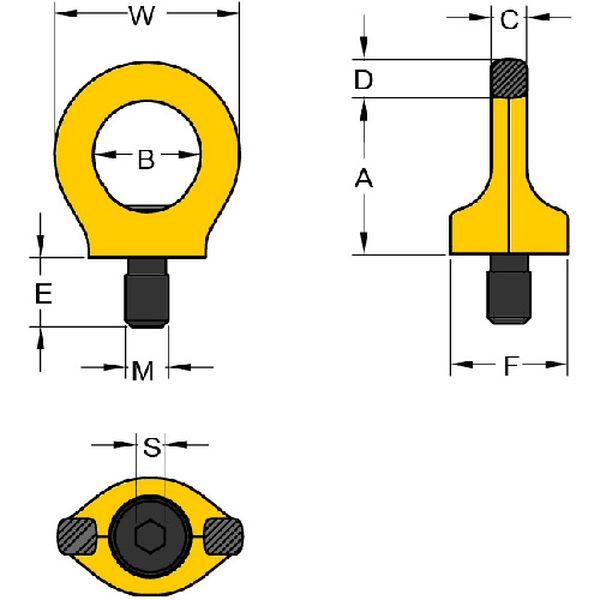 8291K120 YOKE社 YOKE キー付きアイポイント M48 25.6t 8291K120-TN WO店_1
