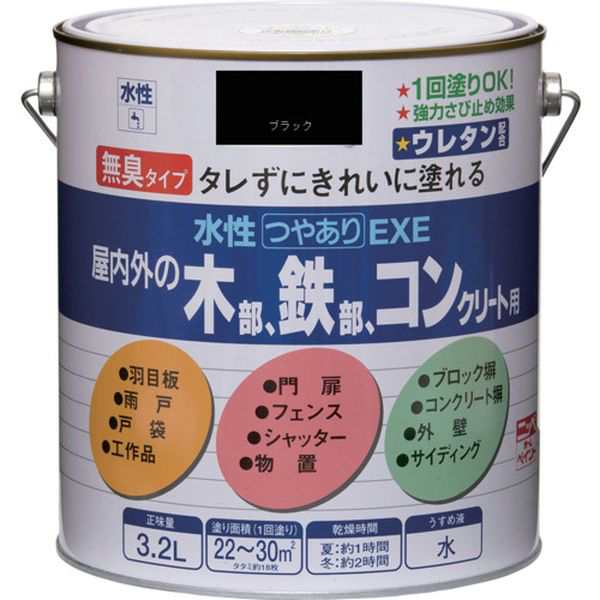 水性つやありEXE 3.2L ブラック HSU106-3.2 4976124420634 WO店の通販は