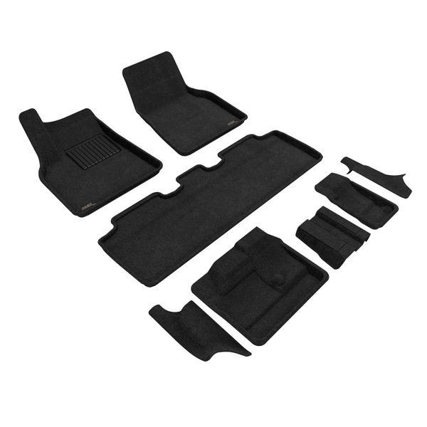 3D MAXpider 21-23 Tesla Model Y 7-Seat Elegant Floor Mat- Black 1St Row 2Nd Row 3Rd Row aceL1TL03604709 WO店