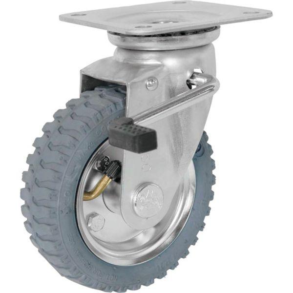 AIJB62G シシクSISIKUアドクライス(株) シシク 空気入車輪付キャスター 自在ストッパー付 153mm AIJB62G-TN WO店
