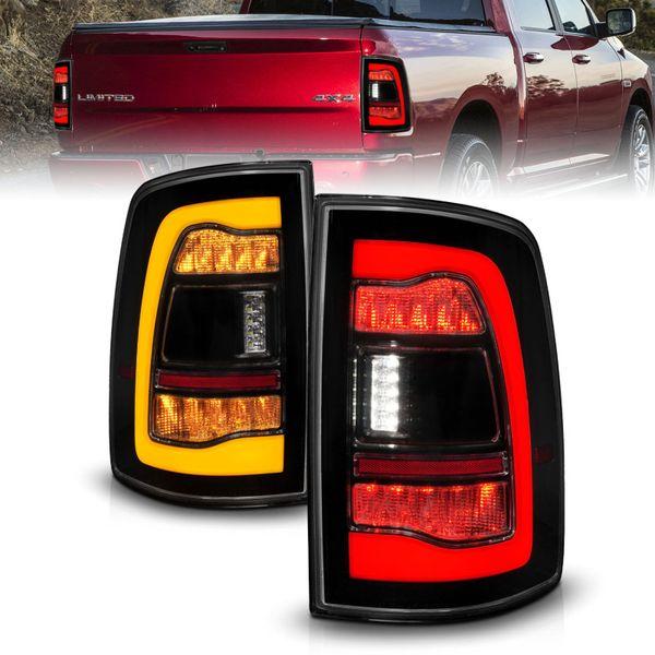 ANZO 09-18 Dodge Ram 1500 Sequential LED Taillights Smoke Black w
