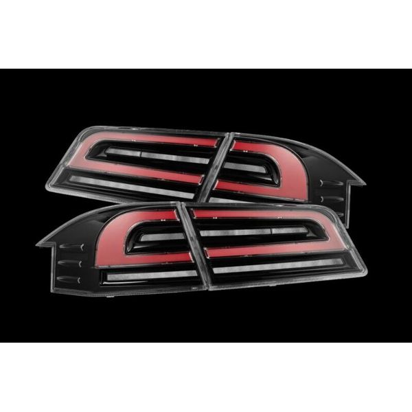 AlphaRex 12-21 Tesla Model S LUXX-Series LED Tail Lights - Black/Red arx601130 WO店
