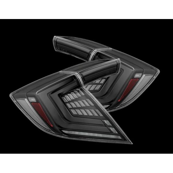 AlphaRex 16-21 Honda Civic Hatchback/ Type-R FK8 Nova-Series LED Tail Lights (Pair) - Alpha Black arx676000 WO店
