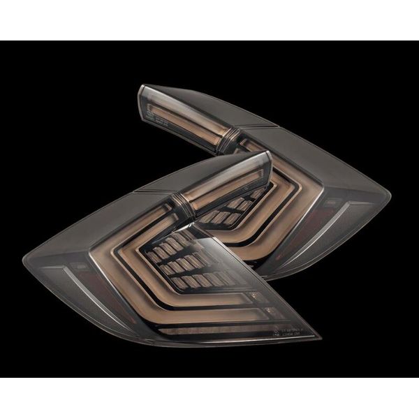 AlphaRex 16-21 Honda Civic Hatchback / Type-R FK8 Nova-Series LED Tail Lights - Black Smoke arx676010 WO店