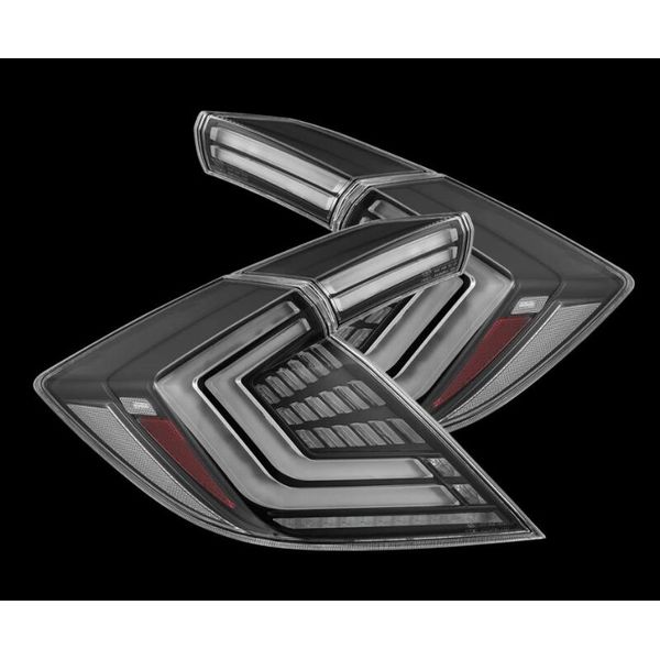 AlphaRex 16-21 Honda Civic Hatchback / Type-R FK8 Nova-Series LED Tail Lights (Pair) - Black arx676020 WO店