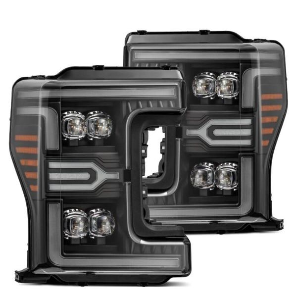 AlphaRex 17-19 Ford F-250/350/450 SD NOVA-Series LED Proj Headlights Bk w/Actv Light SeqSig &amp; SBDRL arx880325 WO店