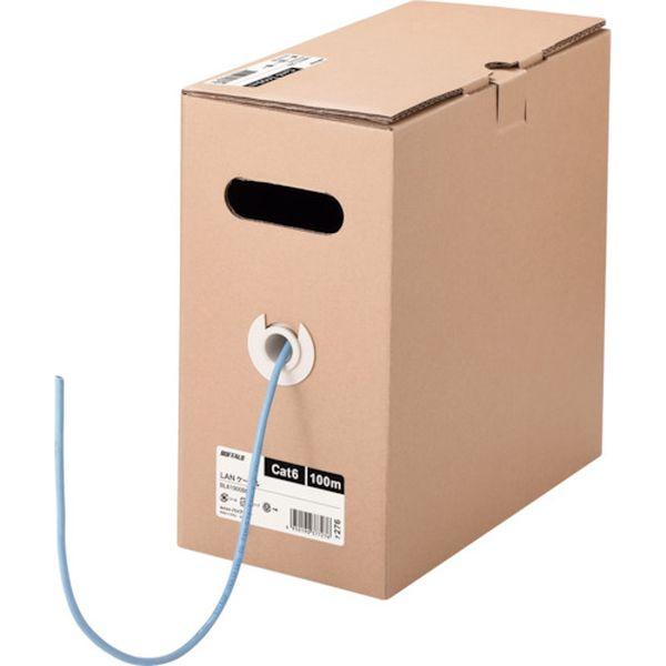 Cat6 LANケーブル 100m 単線 ブルー BL61000BL WO店