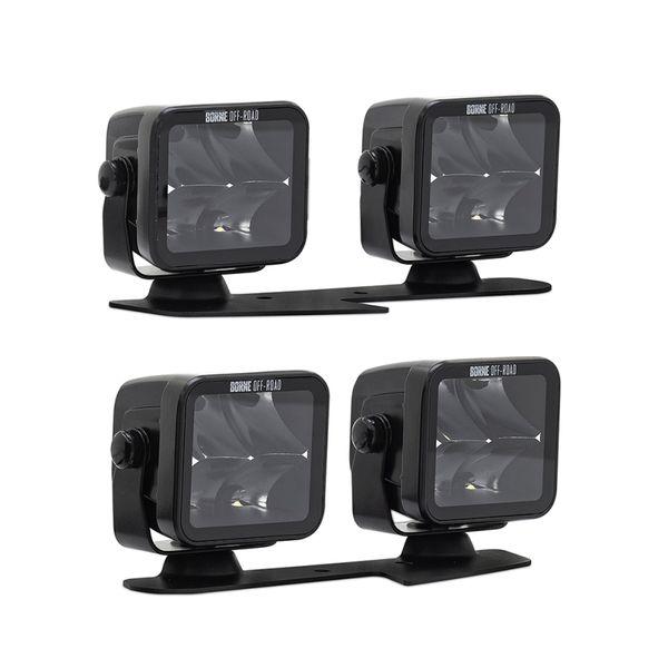 Borne Off-Road 21+ Bronco Light Pods 4pc Ditch 3x3 Flood Upfit brnBNLT-BR-21-DT4FU WO店