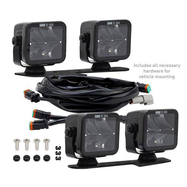 Borne Off-Road 21+ Bronco Light Pods 4pc Ditch 3x3 Flood Upfit brnBNLT-BR-21-DT4FU WO店_1