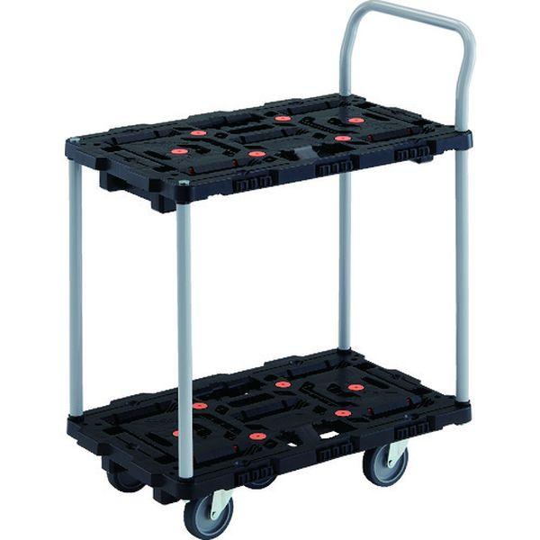 BT724J5E100  連結式樹脂製2段台車 ビートル 700X450 自在5輪 ハンドル付 BT724J5E100-TN WO店