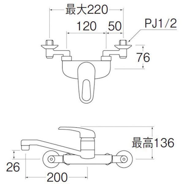 CK2710K13  SANEI(株) SANEI シングル混合栓 CK2710K13-TN WO店_1