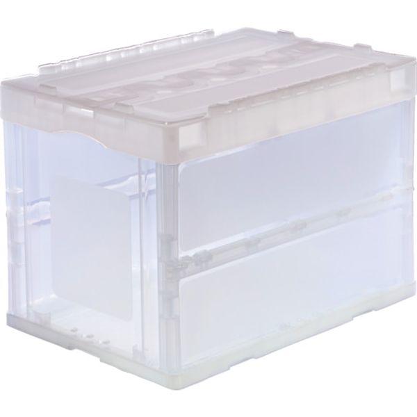 CRSC60NTM10P 【まとめ買い】オリコン 折りたたみコンテナ60L スライドロックフタ付 透明 10個 CRSC60N-TM-10P WO店