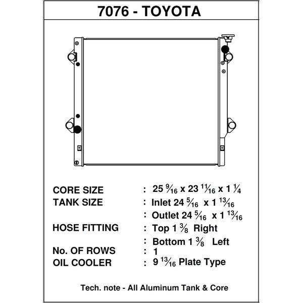 CSF 06-14 Toyota FJ Cruiser 4.0L / 03-09 Toyota 4Runner 4.0L / 2010 Toyota 4Runner 2.7L Radiator csf7076 WO店