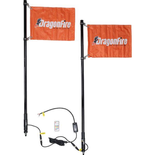 DragonFire Racing Whips - 4ft Spiral LED Black Pair dfr522807 WO店