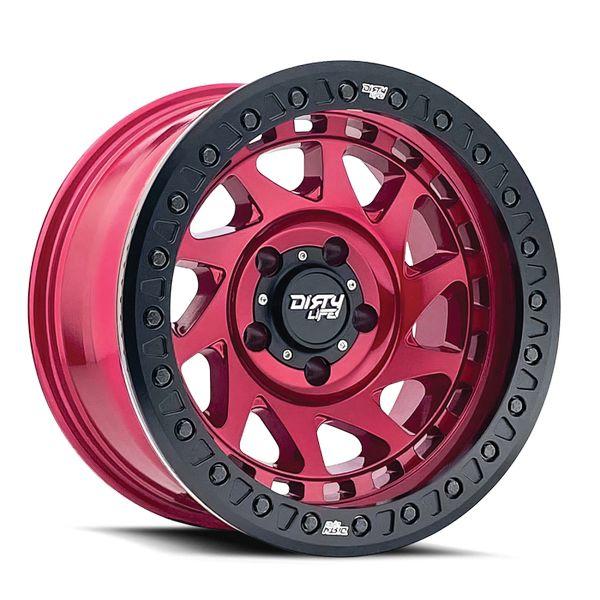 Dirty Life 9313 Enigma Race 17x9 / 5x127 BP / -12mm Offset / 78.1mm Hub Crimson Candy Red Wheel dlw9313-7973R12 WO店