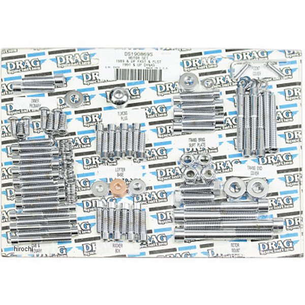 DRAG ボルトキット エンジン全体 89年-93年 ソフテイル クローム/無地 WO店の通販は