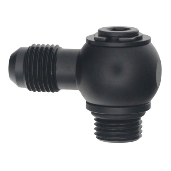 DeatschWerks 6AN ORB Male to 6AN Male Flare Low Profile 90-Degree Swivel - Anodized Matte Black dwk6-02-0415-B WO店 4,900円