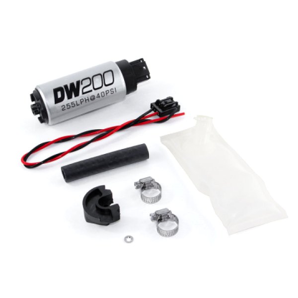 DeatschWerks 94+ ニッサン 240sx/Silvia S14/S15 255 LPH DW200 In-Tank フューエルポンプ w/ インストールキット DWK9-201-1024 WO店